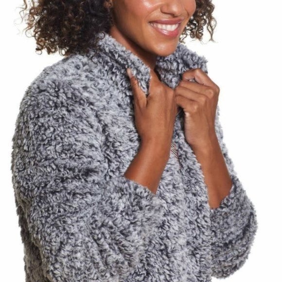 WEATHERPROOF VINTAGE Cozy Sherpa Lined Pullover - Grey - NWOT - Medium - Picture 4 of 5